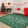 Washable Christmas Living Room Rugs,Xmas Decorative Festival Winter Holiday Bedroom Carpet, Non Slip Accent Floor Cover - 3 of 4