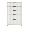 Festivo 3pc Modern Elegance 3 Drawer Nightstands and 5 Drawer Chest Set Off-White - 4 of 4