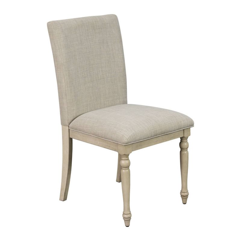 Set of 2 Fiona Upholstered Dining Chairs with Turned Wood Legs Light Gray - Martha Stewart, 3 of 12