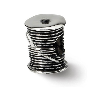 Black Bow Jewelry Sterling Silver Thread and Needle Bead Charm