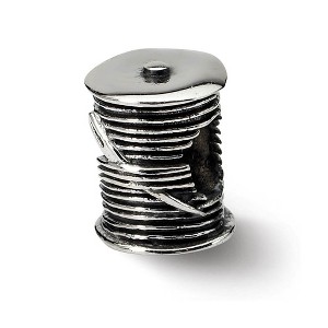 Black Bow Jewelry Sterling Silver Thread and Needle Bead Charm - 1 of 3