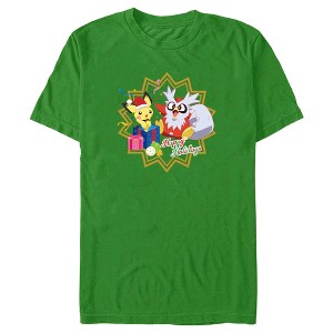 Men's Pokemon Christmas Pikachu and Delibird Happy Holidays T-Shirt - 1 of 4