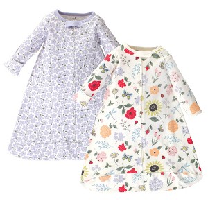Touched by Nature Baby Girl Organic Cotton Long-Sleeve Wearable Sleeping Bag, Sack, Blanket, Flutter Garden - 1 of 3