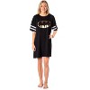 DC Comics Womens' Batman Classic Symbol Nightgown Pajama Shirt Dress Black - 4 of 4