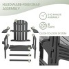 WestinTrends Azura Tool-Free Assembly Outdoor Patio HDPE Plastic Adirondack Chair with Cup Holder (Set of 2), White - 4 of 4