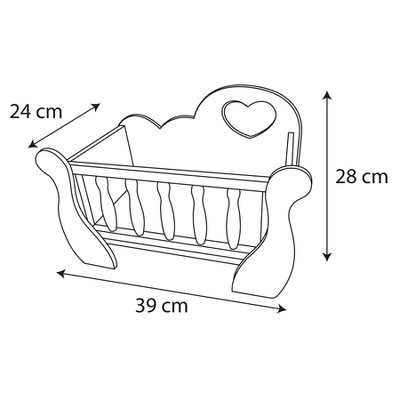 Lissi Multicolor Wooden Baby Doll Cradle with Heart Design