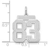 Black Bow Jewelry 14k White Gold, Jersey Collection, Medium Number 83 Pendant - 2 of 3