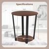 Costway Industrial End Table Sofa Side Table Set ot 2 Nightstand with Storage Shelf - 3 of 4