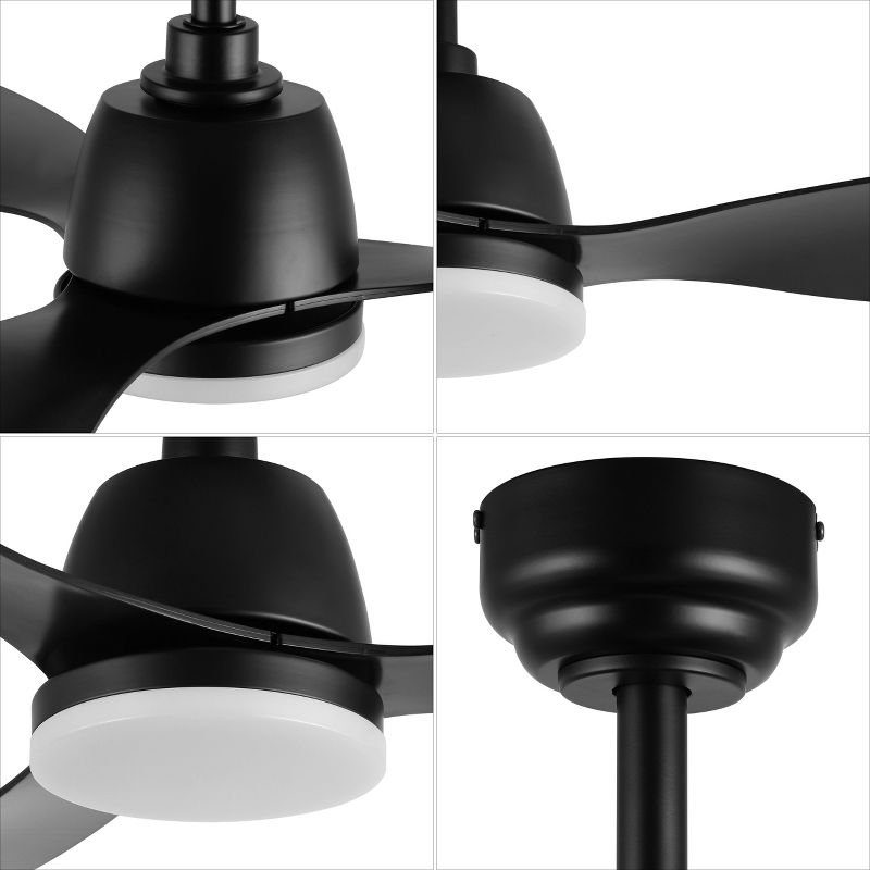 52" 1-Light Audie Iron 6-Speed Propeller Integrated LED Ceiling Fan - JONATHAN Y, 4 of 16