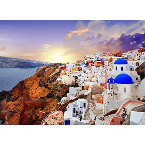 Brain Tree - Santorini 1000 Pieces Jigsaw Puzzle - Random Cut - 27.5"lx19.5"w - 1 of 1