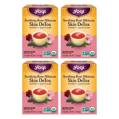 Yogi Tea - Soothing Rose Hibiscus Skin DeTox -  64 ct, 4 Pack