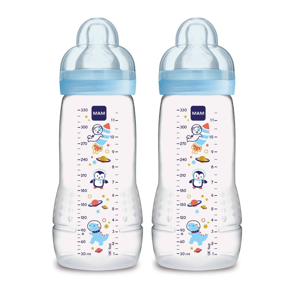 Photos - Baby Bottle / Sippy Cup MAM 11 fl oz Easy Active Baby Bottle - Boy - 2pk 