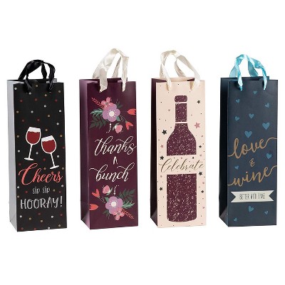 12 Pack Wine Bottle Gift Bags for Holidays Dinner Birthday Wedding Parties