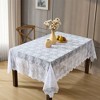 HLC.ME Jolene Floral Patterned Scalloped Tablecloth, Lace Fabric Table Cloth for Rectangular Tables, Wrinkle Resistant - 4 of 4