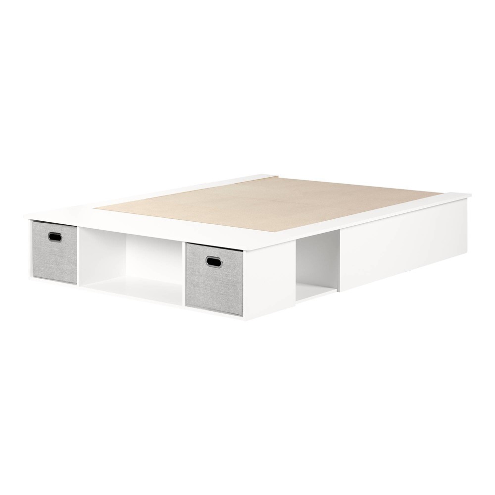 Photos - Bed Frame Queen Vito Storage Bed Pure White - South Shore
