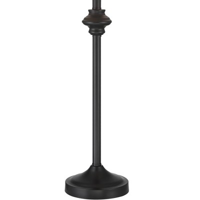 Set of 2 Beige Wood Finish Industrial Buffet Table Lamps