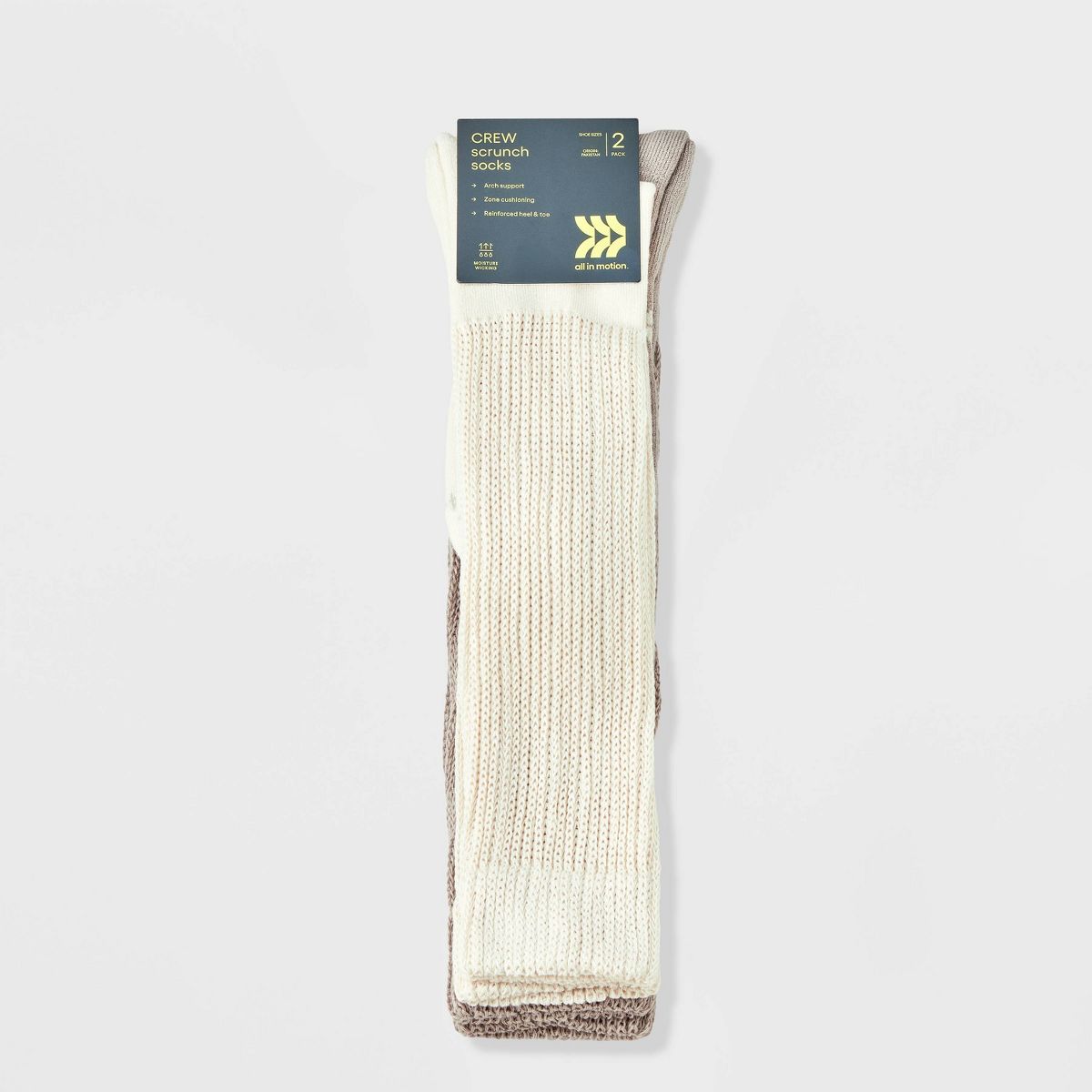Women's Cushioned Scrunch 2pk Athletic Crew Socks - All In Motion™ 4-10 - thumbnail 8