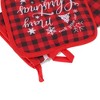 Unique Bargains Oven Mitts and Pot Holder Plaid Christmas Polyester Closed Cell Foam Red - 2 of 4