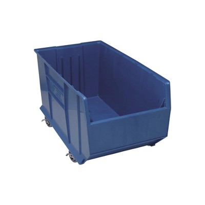 Quantum Storage Systems Hulk 36"Container, Mobile, 35-7/8"L X 19-7/8"W X 20-1/2"H, Stackable, Polypropylene, Blue, Made In Usa