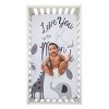 NoJo Love You To The Moon - 100% Cotton Grey and White Elephant and Giraffe Nursery Photo Op Fitted Crib Sheet  "Love You to the Moon and Back" - 2 of 3