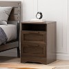 NicBex Modern Rustic Nightstand End Table with 2 Drawers and Open Shelf for Bedroom and Living Room - 3 of 4