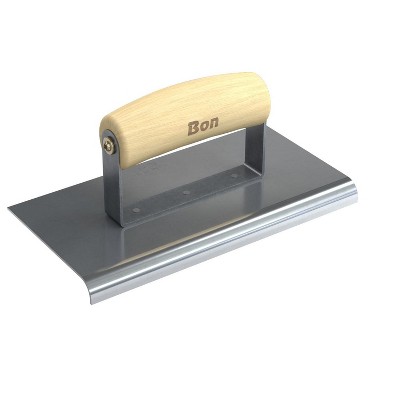 Bon Tool 12-457 Edger - Stainless Steel 8-inch X 4-inch - 3/8-inch Radius X 1/2-inch Lip Wood Handle