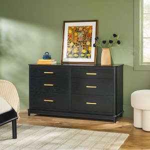 Saracina Home Contemporary 6 Drawer Solid Wood Dresser - 1 of 4