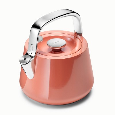 Elitra Stove Top Whistling Fancy Kettle - Stainless Steel Tea Pot with Ergonomic Handle - 2.7 qt / 2.6 L - Rose Gold, Size: Large