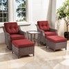 POCASSY Outdoor Swivel Patio Chairs Set with 6-Inch Thick Cushions, All Weather Brown Wicker Patio Furniture Set Outdoor Bistro Set for Porch - 3 of 4