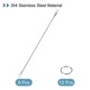 Unique Bargains Stainless Steel Lanyard Cables Eyelets Ended Security Wire Rope 6 Pcs with 12 Pcs Key Ring - image 3 of 4