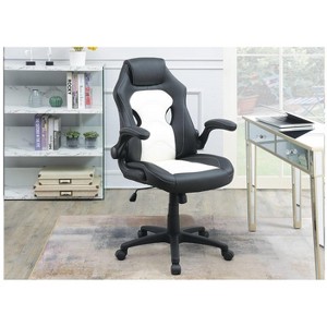 TiramisuBest Black and White Modern Office & Gaming Chair, Adjustable Height, Armrest Cushions, 5-Wheel Base, 1pc - 1 of 4