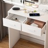 Sapphtopaz Vanity Desk Modern Small Makeup Table with Adjustable LED Mirror, Padded Stool for Bedroom, Living Room - 3 of 4
