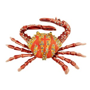 Kubla Craft 1.0 Inch Orange Crab Box Ocean Fish Hinged Animal Figurines - 1 of 3