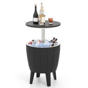 Tangkula 10 Gallon Cooler Bar Table w/ Telescopic Tabletop 3-in-1 Coffee Table Ice Bucket - 1 of 4