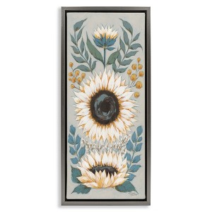 Stupell Industries Country Sunflower Blossoms Botanicals Floating Frame Canvas Art - 1 of 4