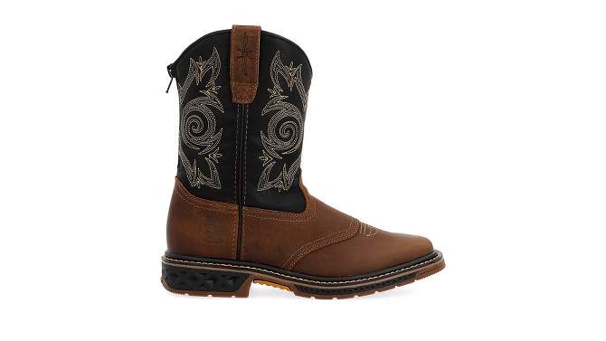 Georgia Boot Carbo-Tec LT Boys' Brown Pull-On Saddle Boot, 2 of 9, play video