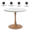 LeisureMod Bristol 27" Round Dining Table – MDF Top with Natural Wood Steel Pedestal Base, Modern Kitchen & Dining Room Accent Table for Small Spaces - 4 of 4