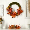 Nearly Natural 20” Autumn Pumpkin, Gourd and Fall Maple Leaf Artificial Wreath - 4 of 4