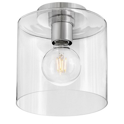 Pippa 8.5" Polished Nickel and Clear Glass Flush Mount Light