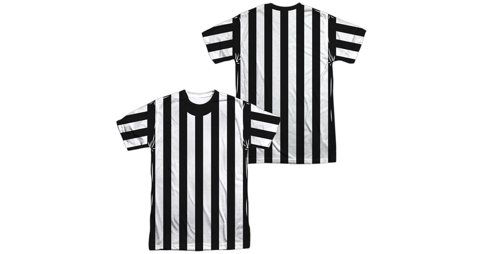 Men's Referee Shirt (Front Back Print) Short Sleeve Costume T-Shirt