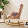 KTMBDW Rocking Chair Nursery, Upholstered Glider Rocker with High Backrest,Modern Rocking Accent Chair Glider Recliner for Living Room Nursery Bedroom - 4 of 4