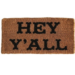 Storied Home Natural Coir "Hey Y'all" Doormat - 1 of 4