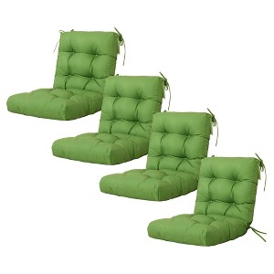 ARTPLAN Seat/Back Outdoor Chair Cushion,Set of 4 Patio Chair Cushion with Tie,Tufted Replacement for Patio Furniture,40x20x4 Inches,4 Count - 1 of 4