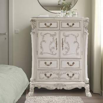 42" Dresden II Decorative Storage Drawers Bone White Finish - Acme Furniture