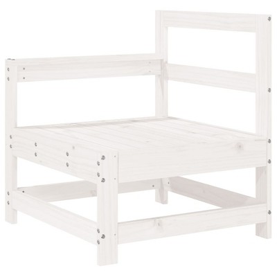 vidaXL Garden Corner Sofa White Solid pine wood and plywood Compact