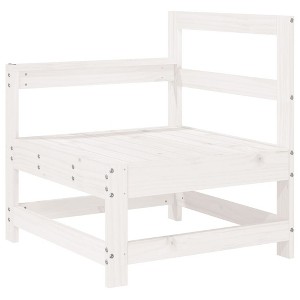 vidaXL Garden Corner Sofa White Solid pine wood and plywood Compact - 1 of 4