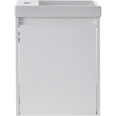 16" Bathroom Vanity with Sink Combo, Modern Bathroom Vanity Cabinet with Soft-close Doors, Wall Mounted Bathroom Cabinet Set Floating Vanity Sink