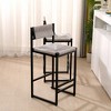 Bar Stools Set of 2, Handwoven Paper Rope Counter Chairs with Back, Sturdy Metal Frame, Double Footrest, Perfect for Kitchen - 2 of 4