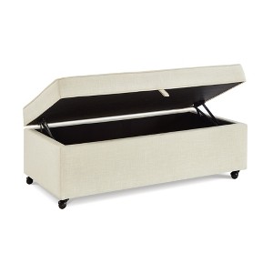 VYNXARIA Ivory Large with Storage, Modular, Wheels Modern Comfortable Sofa Ottoman - 1 of 4