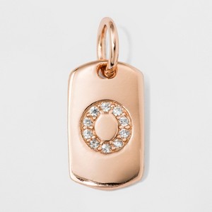 Sterling Silver Initial O Cubic Zirconia Pendant - A New Day Rose Gold, Women